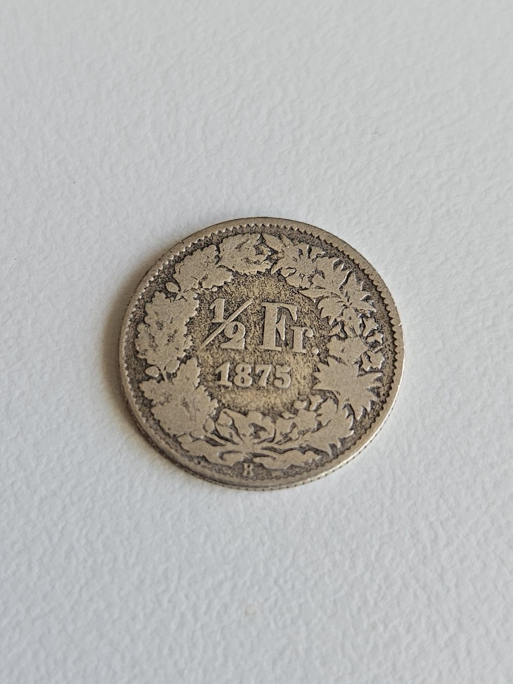 Alle Münzen: 50 Rappen 1875 – Gebraucht aus Pfäffikon ZH von Mrt.