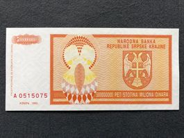 Knin 1993 - Republika Srpska Krajina 500000000 Dinara UNC