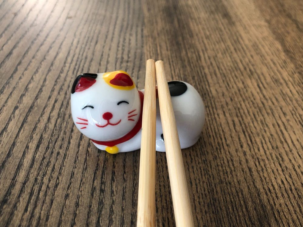10 Stück Japanische Essstäbchenhalter Aus Keramik - Glückskatzen Design, Süße Deko Für Tisch & Küche