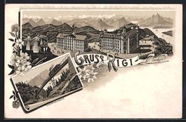 Litho Rigi, Hotel aus der Vogelschau, Ei