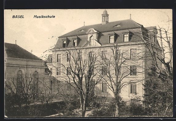 Cartoline postali: AK Basel, Ansicht der Musikschule, 1917 – Usato da Berlin venduto da bartko-reher