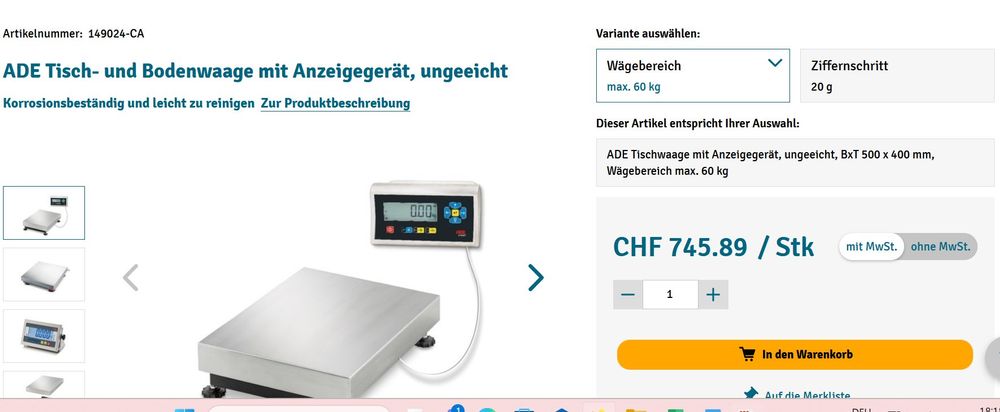 Paletten Bodenwaage Mit Anzeigeelektronik, 759,00