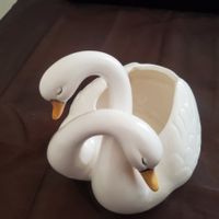 Cache-pot, couple de cygnes, Ron Gordon Designs 1984