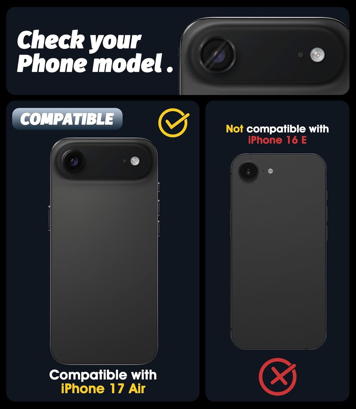 Apple Telefoni cellulari / Smartphones: iPhone AIR  - 3 Verres protection Caméra NOIR – Nuovo e nell'imballaggio originale da Morges venduto da DigiAC 2