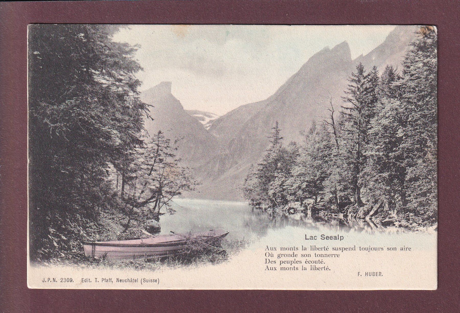 Cartoline postali: LAC SEEALP - Poème – Usato da Pully venduto da nicecards