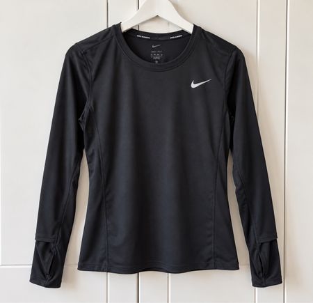 Nike Dri-FIT Damen Laufshirt Langarm Schwarz – XS / S