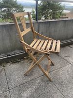 Ancienne Chaise Pliante en Bois Massif
