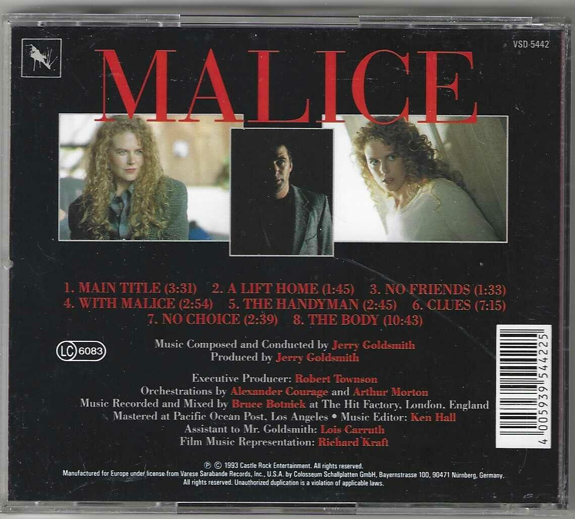 CD: Jerry Goldsmith - Malice – Usato da Genève venduto da CDLPBookS 1