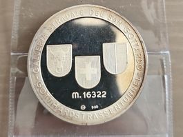 Médaille 35g - argent 900 - tunnel du Gothard 1976