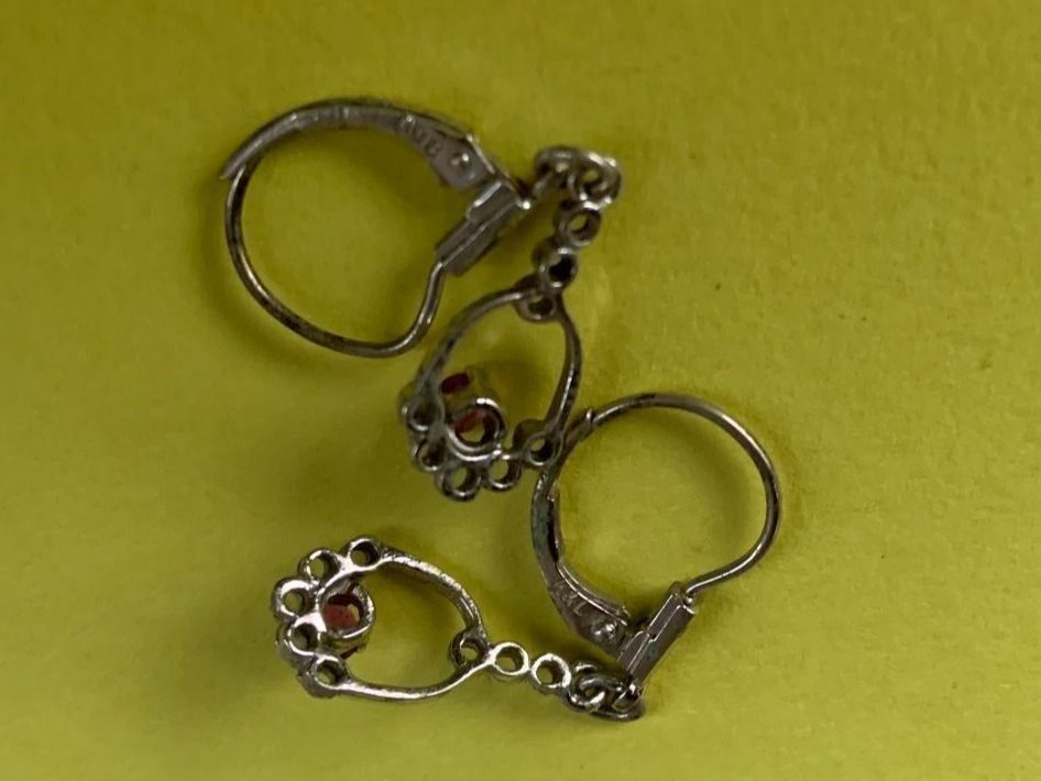 Orecchini pendenti & Orecchini a lobo: Ohrringe in silber mit rotem stein 800 – Usato da Dittingen venduto da Bellevista 3