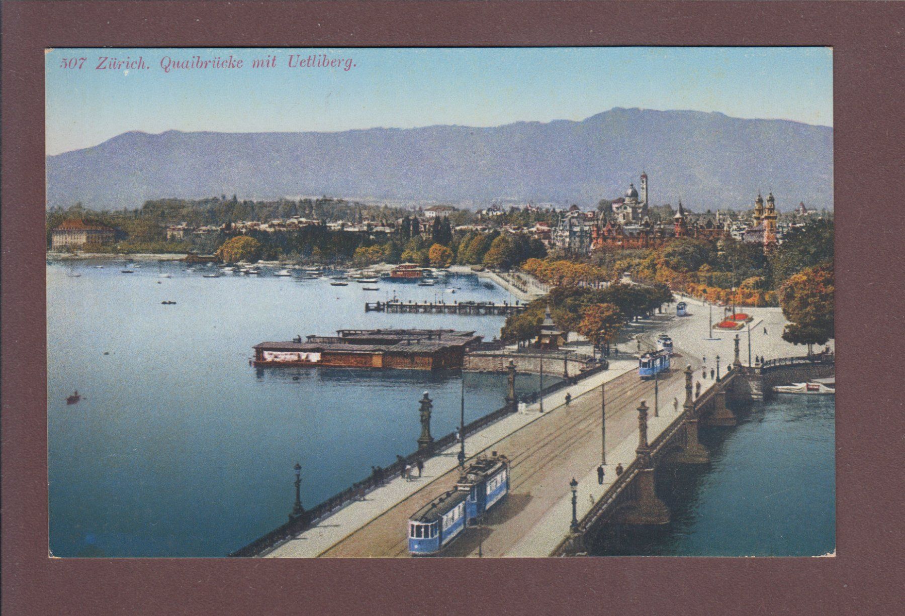 Cartoline postali: ZÜRICH - Quaibrücke - Tram – Usato da Pully venduto da nicecards
