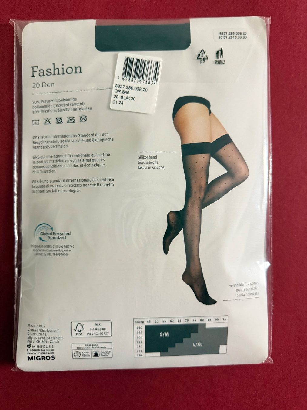 Migros Strümpfe & Strumpfhosen: MIGROS Essentials, Halterlose Strümpfe Tupfen, Grösse S/M – Neu und originalverpackt aus Rudolfstetten von gst_g7xl 2