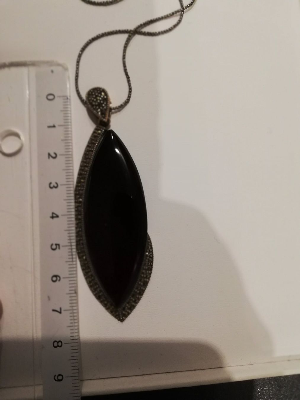 Catenine: HALSKETTE - MARKASIT SILBER 925, ONIX – Nuovo (secondo la descrizione) da Steinhausen venduto da ellako 2