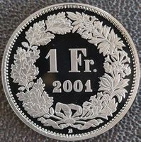1 Franken 2001 pp / aus Münzsatz / in einer Münzkapsel