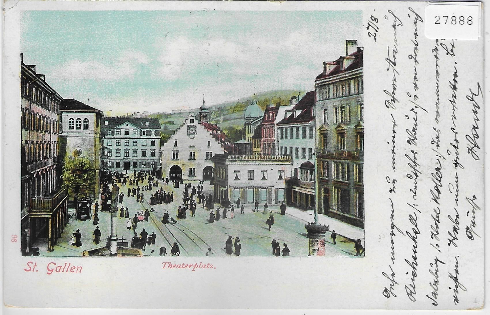Ansichtskarten: St. Gallen - Theaterplatz – Gebraucht aus Ettingen von Kartenplanet