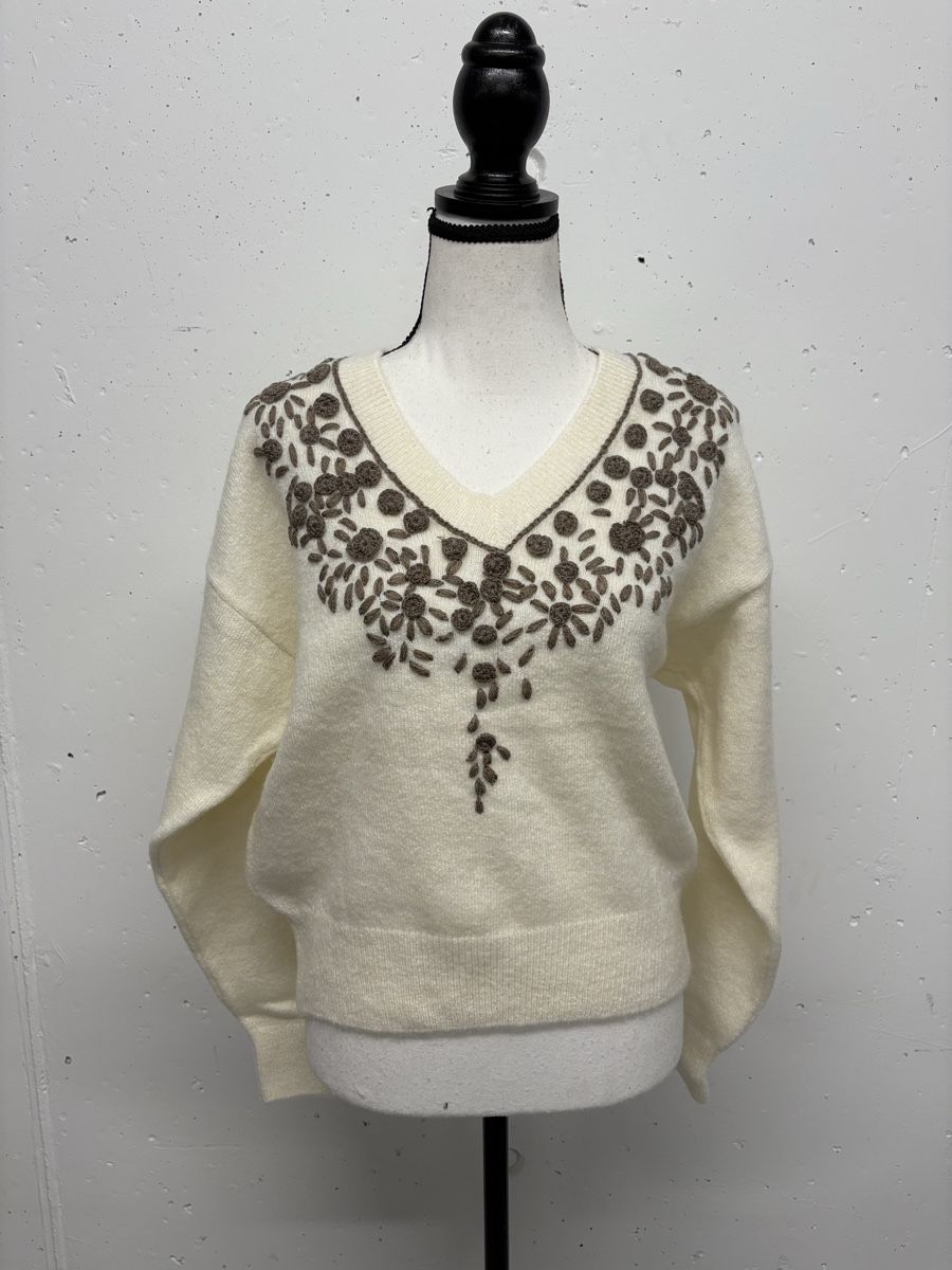 Maglioni & Felpe: Join Us Pullover mit Stickerei Gr. S beige braun, Strick – Nuovo (secondo la descrizione) da Regensdorf venduto da secondchancefashion