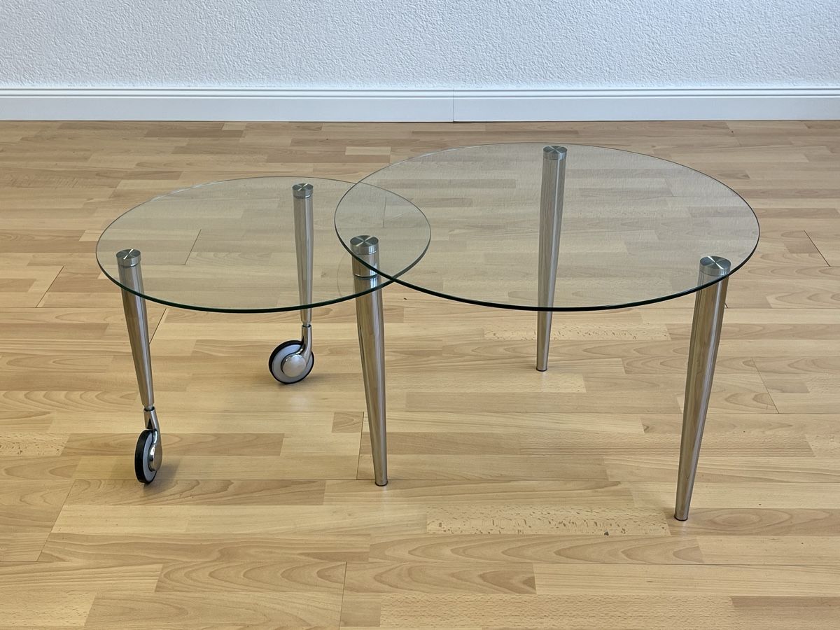 Tavoli: Glas Tischli-Set rund auf Rollen, Durchmesser 60cm – Usato da Horgen venduto da Grizzly83 7