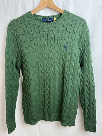 Pull Ralph Lauren torsadé vert