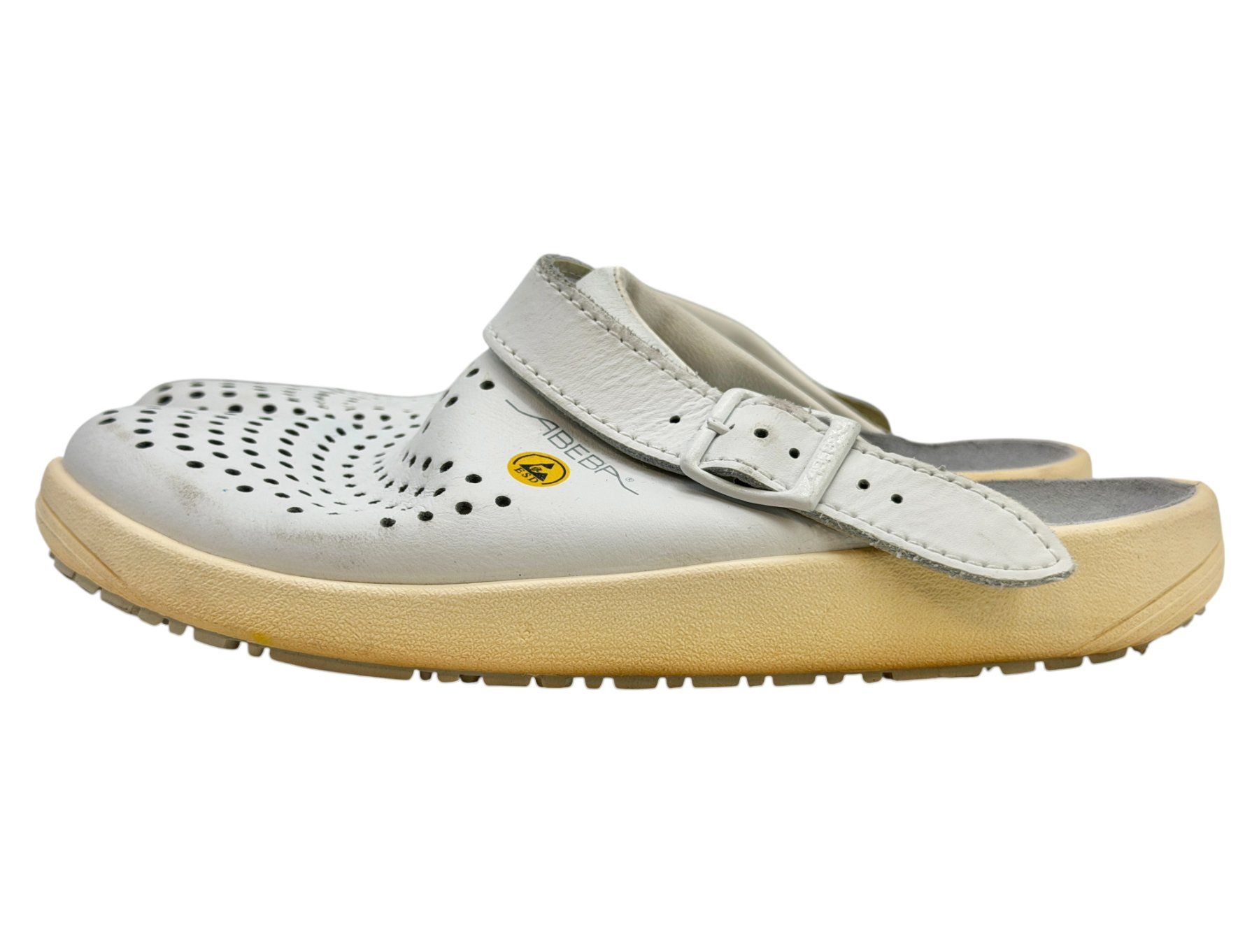 Scarpe da uomo: Sabots Abeba en cuir blanc, Pointure 40 – Usato da Morges venduto da objetsdepoque 5