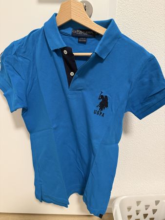 Polo Shirt US POLO ASSN blau Gr S/m Slim Fit guter Zustand