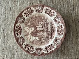 8 Teller braun Muster Landhausstil Dekoration