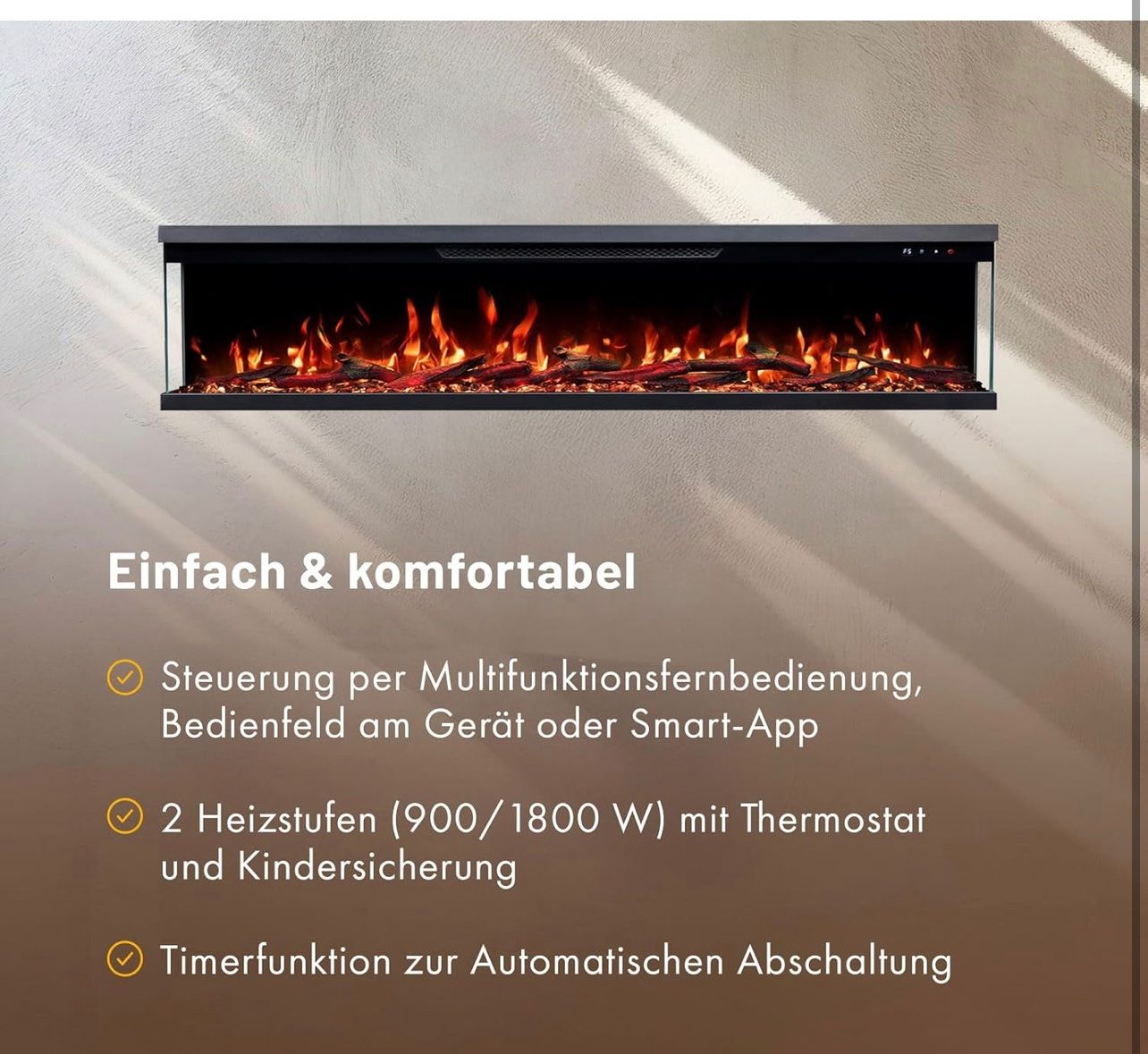 Cheminée: Elektrokamin Insert 152 mit realistischem 3D LED-Feuer - – Neu und originalverpackt aus Amriswil von JaJa-Express 4