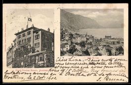 AK Montreux, Hotel Pension Biensis, Vue du Lac
