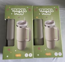 Reisebecher 900 ml mit Strohhalm neu