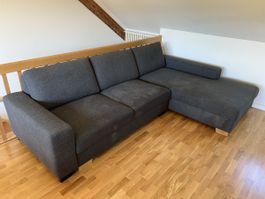 Ecksofa SÖRVALLEN 3er-Bettsofa mit Récamiere, grau