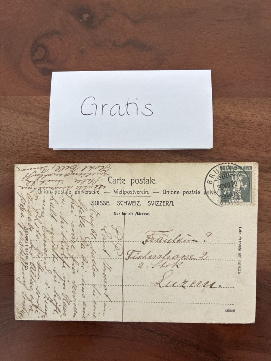 Cartoline postali: 4 Ansichtskarten Schweiz von Brunnen SZ – Usato da Oftringen venduto da Cla.vD.74 3