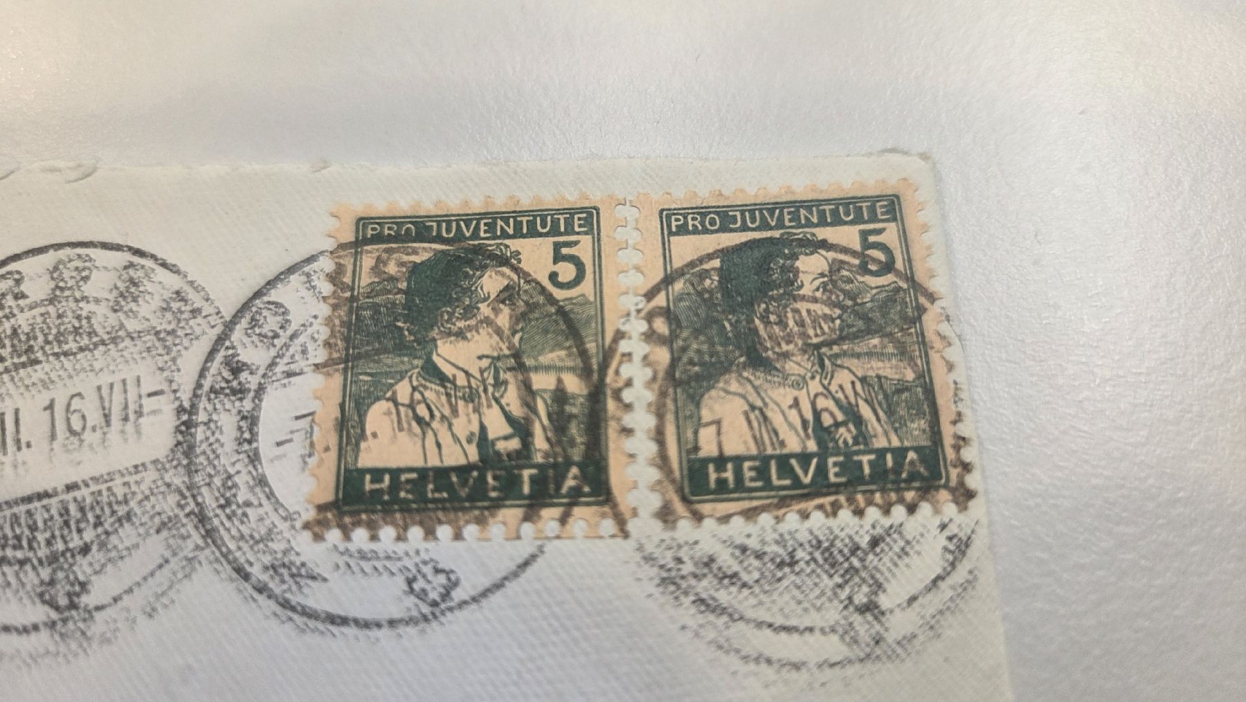 Tutti i francobolli: 1916 Pro Juventute Brief 2x 5Rp – Usato da Arni AG venduto da Moth68 1