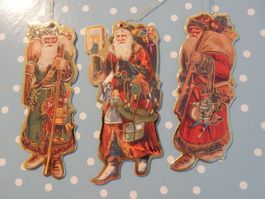 3 Vintage Samichlaus Anhänger Nostalgie Christbaumschmuck