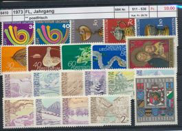 1973 Liechtenstein Jahrgang komplett, ** postfrisch