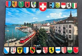 RORSCHACH am Bodensee, Hafenbahnhof mit Hotel Anker, Zug