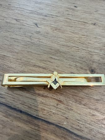 Krawattennadel Gold Freimaurer Symbol guter Zustand 5.5 cm