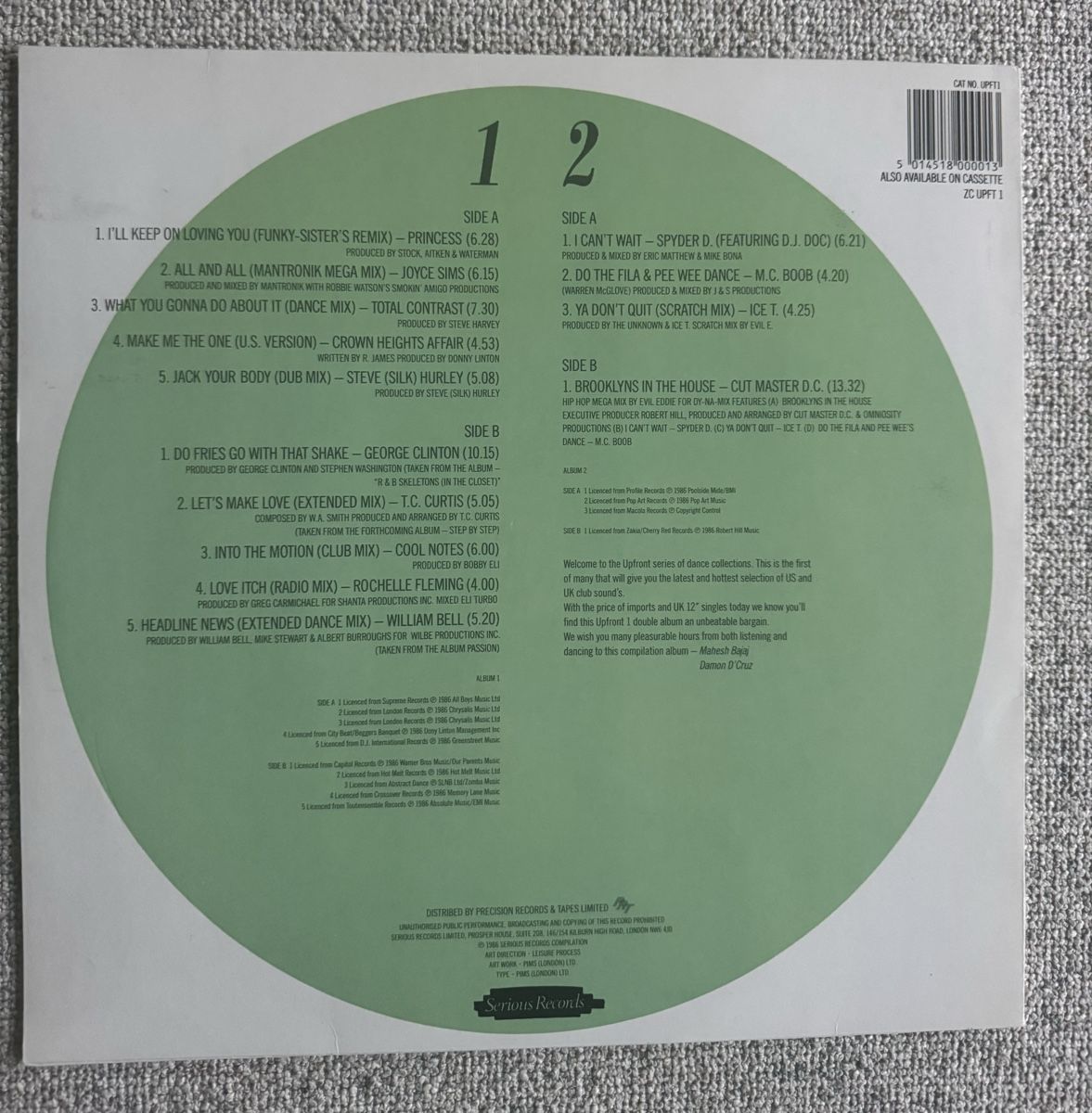 Dischi in vinile: Upfront 1 - Various Artists - Doppel LP - 80s – Usato da Rorbas venduto da BlackstarRecords 1