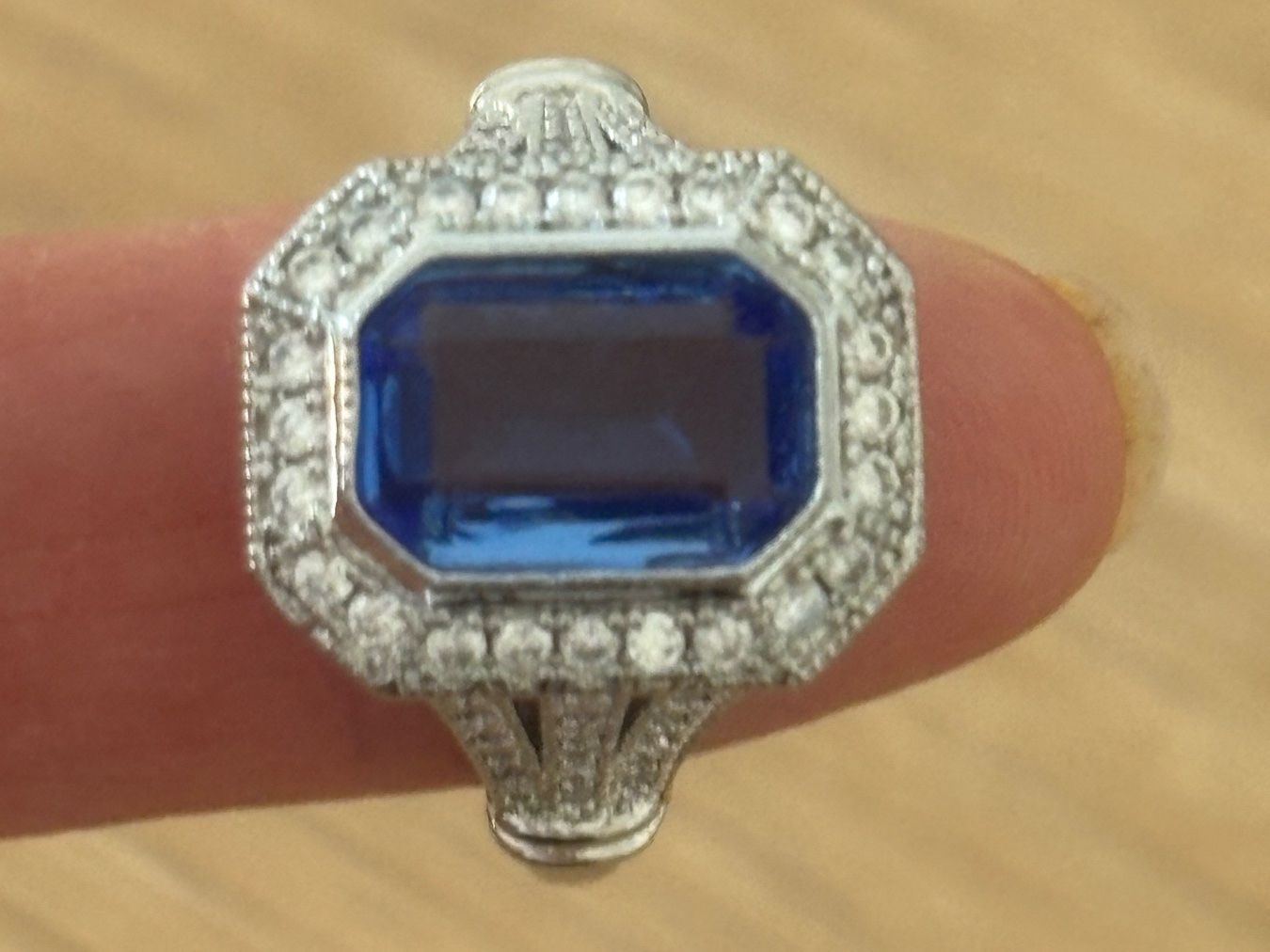 Anelli: Luxus Elegante Gr.19/9 Ring Farbe: Silber /blau – Nuovo (secondo la descrizione) da Biel-Bienne venduto da Roserosse13 6