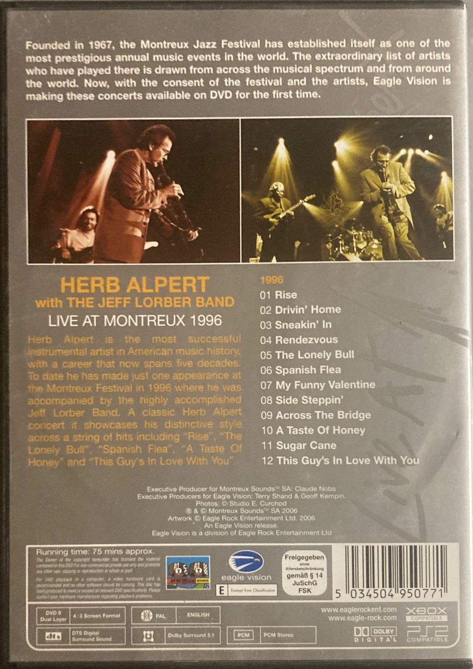 Tutti i DVDs: HERB ALPERT - LIVE AT MONTREUX – Usato da Poliez-Pittet venduto da Newtown-Records 1