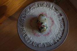 Wunderschönes grösseres Blech-Ei im Shabby-Retro-Stil,