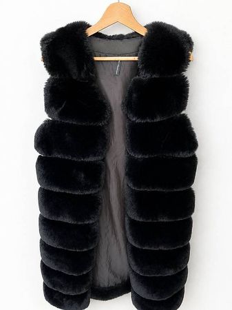 Roberto Della Croce Faux Fur Vest  Black