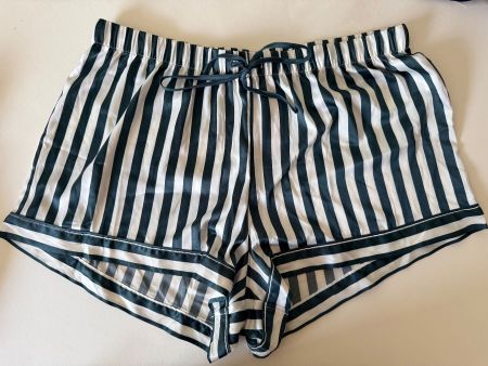 HUNKEMÖLLER, Pyjama-Shorts SATIN PIPING STRIPES, Gr. L, Grün