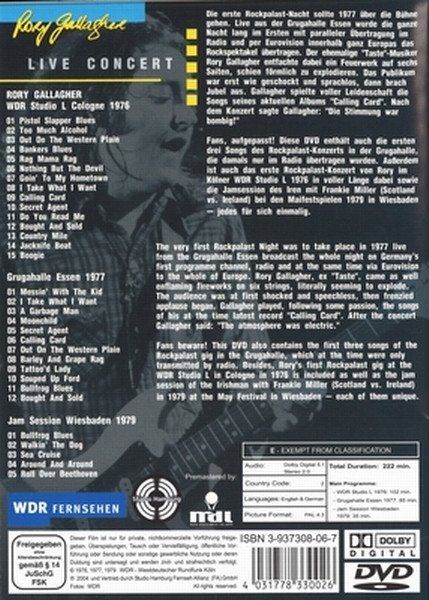 Alle DVDs: DVD RORY GALLAGHER - BLUES/ROCK – Gebraucht aus PORRENTRTUY von RABAIS_SPORT 1