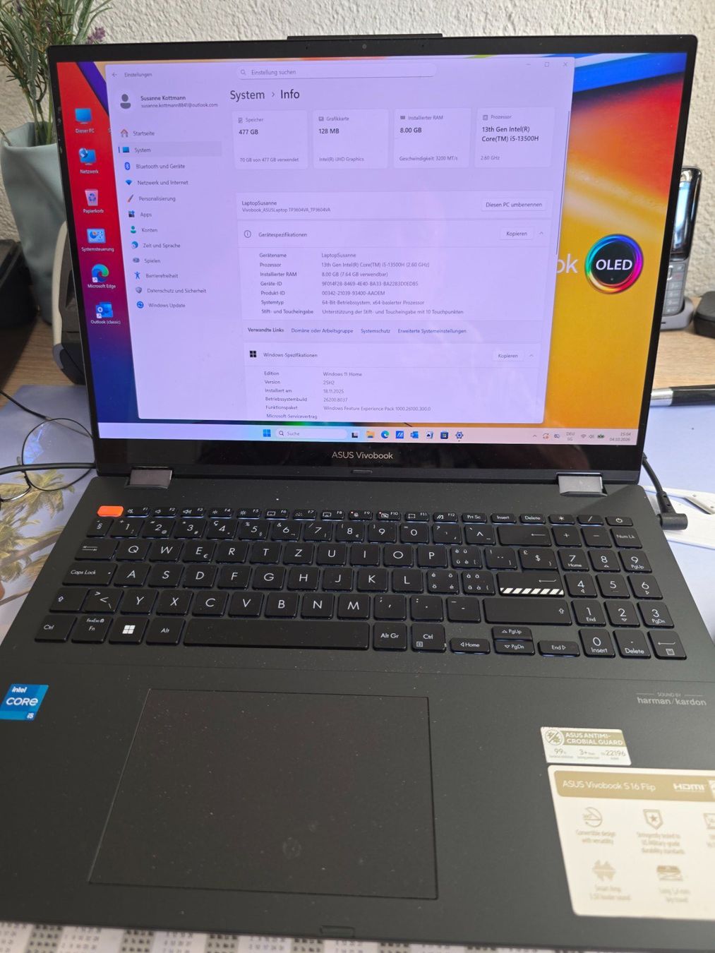 Asus Portables: ASUS Vivobook S 16 Flip OLED – D'occasion à Ried (Muotathal) par Surfer49