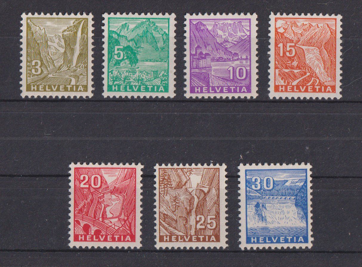 Tutti i francobolli: Schweiz 1934: Landschaftsbilder ** - Kat. 160.-- – Nuovo (secondo la descrizione) da Eschlikon TG venduto da PhilCon
