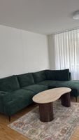 Ecksofa dunkelgrün Stoff guter Zustand 275x195cm