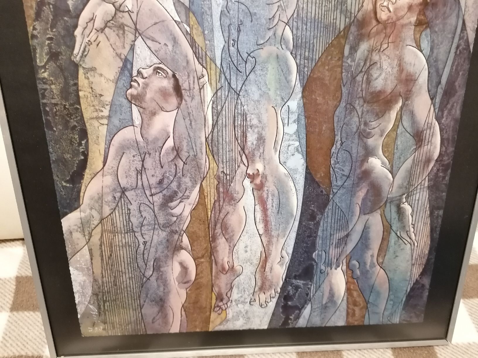 Grafica & Litografie: Gerahmtes Bild "Schwimmen", Hans Erni, 1983 – Nuovo (secondo la descrizione) da Wahlen b. Laufen venduto da Aweiss 2