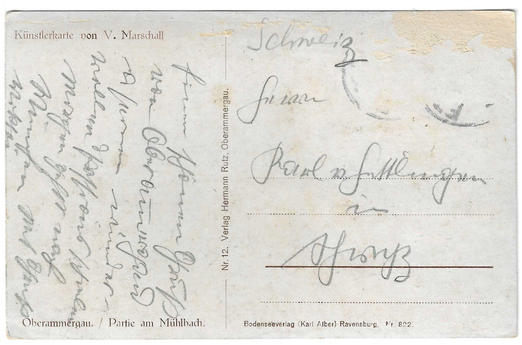 Ansichtskarten: Künstlerkarte von V. Marschall – Gebraucht aus Kloten von kanschweiz 1
