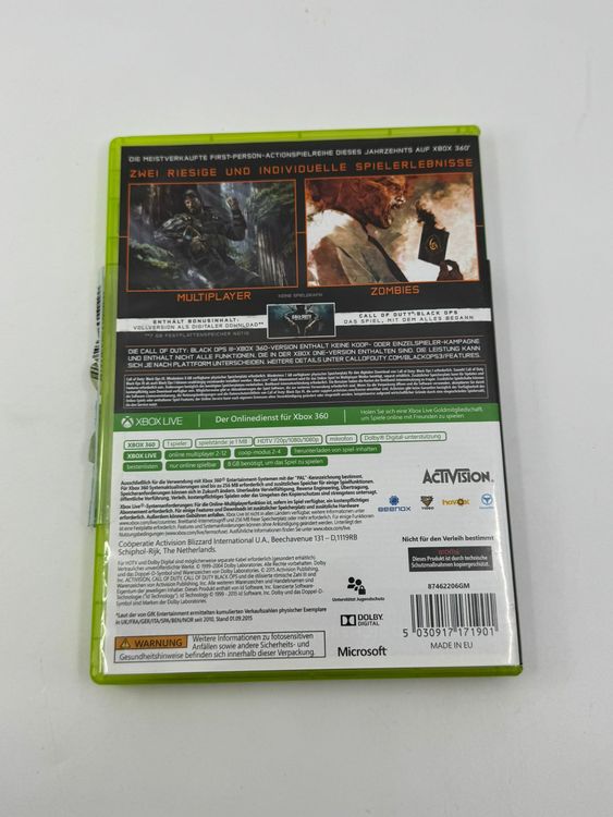 Call Of Duty Black Ops III Per Xbox 360 – Gioco PAL In Ottime Condizioni (disco E Custodia)