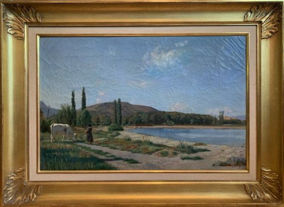 Gemälde: 150- jähriges Oelbild "am Ufer des Lac Leman" – Gebraucht aus Ittigen von ehg0
