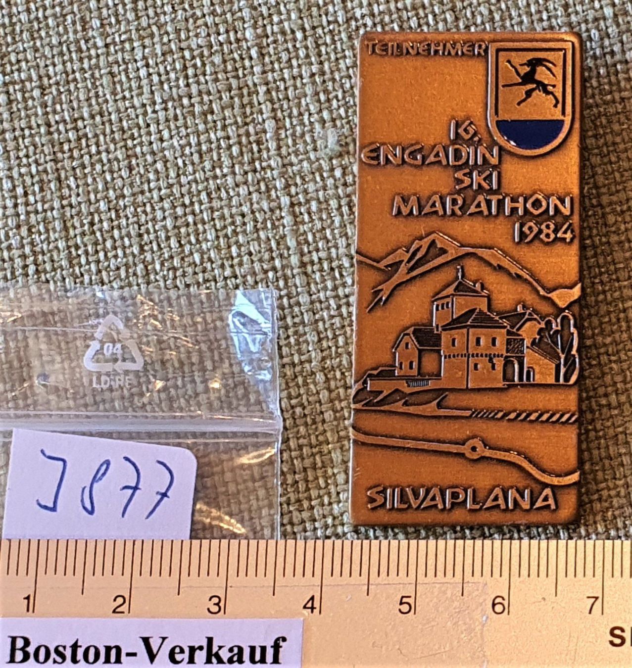 Cartoline postali: J877  Engadin Ski Marathon Silvaplana 84 – Usato da Reinach BL venduto da Boston-Verkauf 2